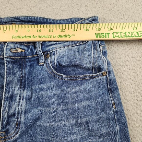 KanCan Womens Button Fly Size 29 Denim Cut Off High Rise Bermuda Jean Shorts - Picture 6 of 11